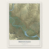 Medanales, New Mexico map print, the full design