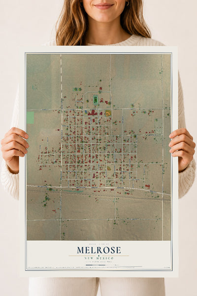 Map of Melrose, New Mexico, 18 x 24 inch unframed archival matte print