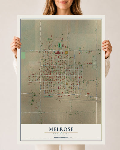 Map of Melrose, New Mexico, 24 x 36 inch unframed archival matte print