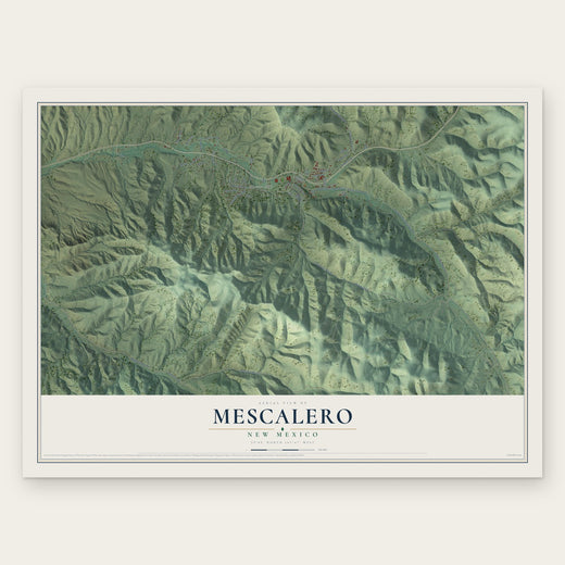 Mescalero, New Mexico map print, the full design
