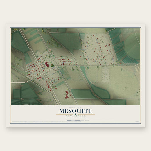 Mesquite, New Mexico map print, the full design