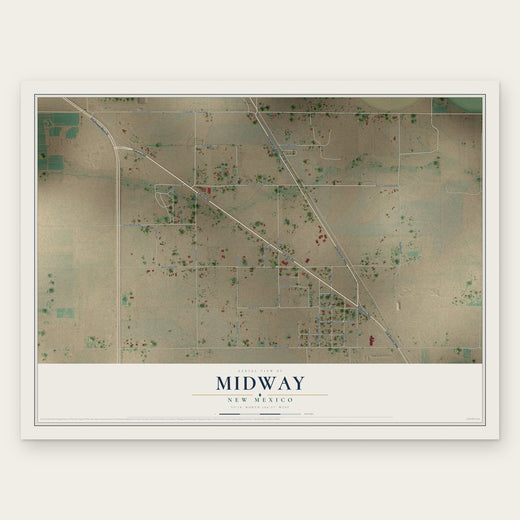 Midway, New Mexico map print, the full design