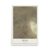 Map of Milan, New Mexico, 12 x 18 inch unframed archival matte print