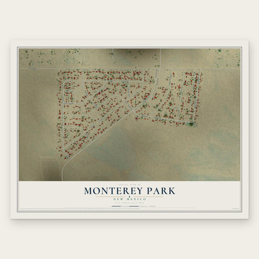 Monterey Park, New Mexico map print, the full design