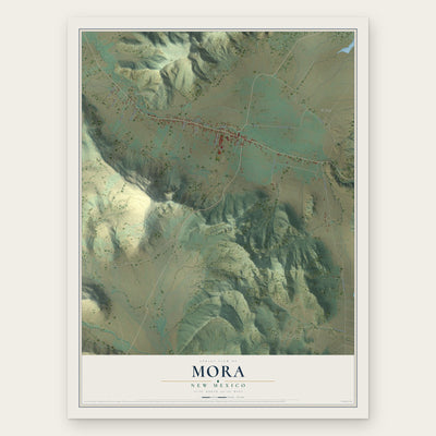 Mora, New Mexico map print, the full design