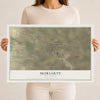 Map of Moriarty, New Mexico, 12 x 18 inch unframed archival matte print