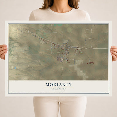 Map of Moriarty, New Mexico, 18 x 24 inch unframed archival matte print