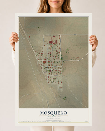 Map of Mosquero, New Mexico, 24 x 36 inch unframed archival matte print