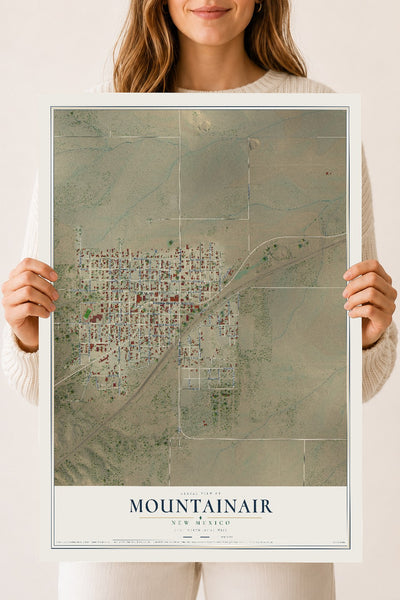 Map of Mountainair, New Mexico, 18 x 24 inch unframed archival matte print