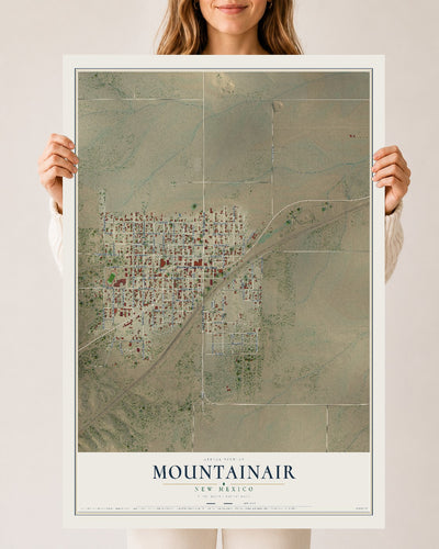Map of Mountainair, New Mexico, 24 x 36 inch unframed archival matte print