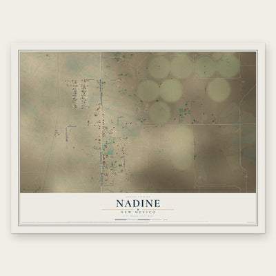 Nadine, New Mexico map print, the full design