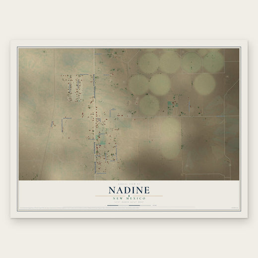 Nadine, New Mexico map print, the full design