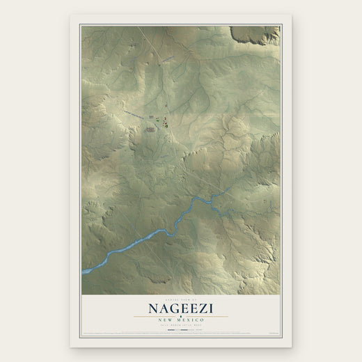 Nageezi, New Mexico map print, the full design