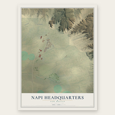 Napi Headquarters, New Mexico map print, the full design