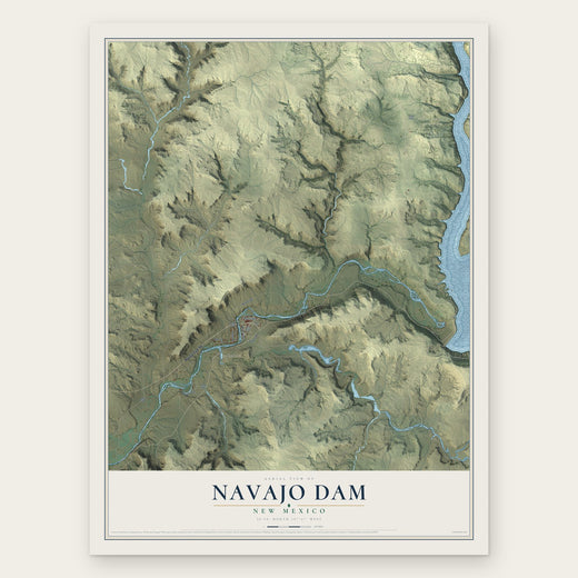 Navajo Dam, New Mexico map print, the full design