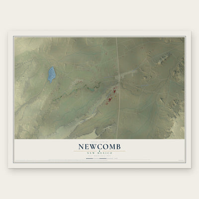 Newcomb, New Mexico map print, the full design