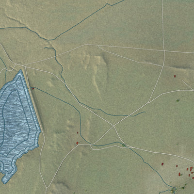 Close-up of the map of Newcomb, New Mexico print showing street and building detail