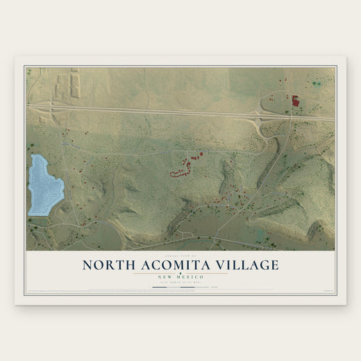 North Acomita Village, New Mexico map print, the full design