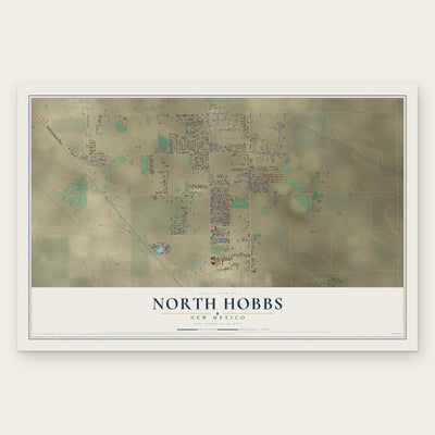 North Hobbs, New Mexico map print, the full design