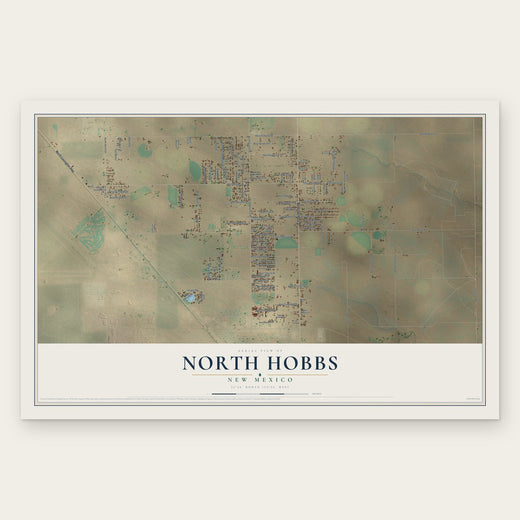 North Hobbs, New Mexico map print, the full design