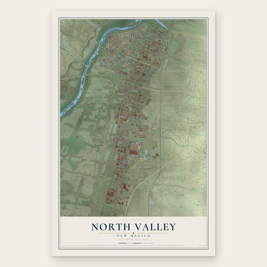 North Valley, New Mexico map print, the full design