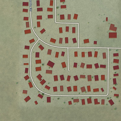 Close-up of the map of Ojo Amarillo, New Mexico print showing street and building detail