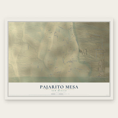 Pajarito Mesa, New Mexico map print, the full design