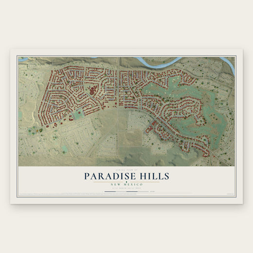 Paradise Hills, New Mexico map print, the full design