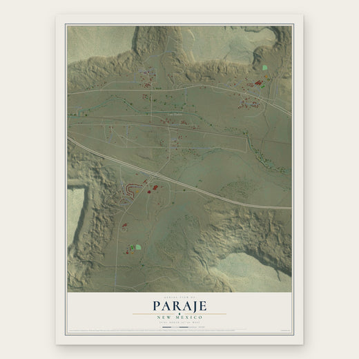 Paraje, New Mexico map print, the full design