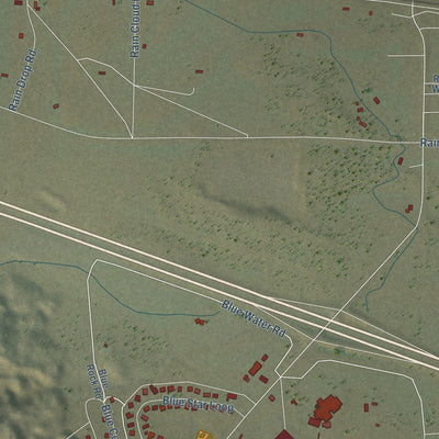 Close-up of the map of Paraje, New Mexico print showing street and building detail