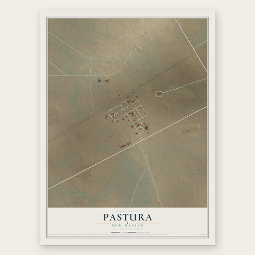 Pastura, New Mexico map print, the full design