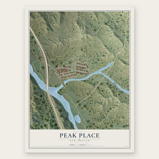 Peak Place, New Mexico map print, the full design