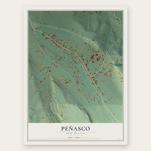 Peñasco, New Mexico map print, the full design