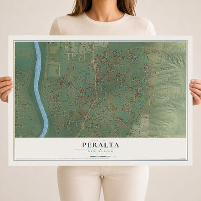 Map of Peralta, New Mexico, 18 x 24 inch unframed archival matte print
