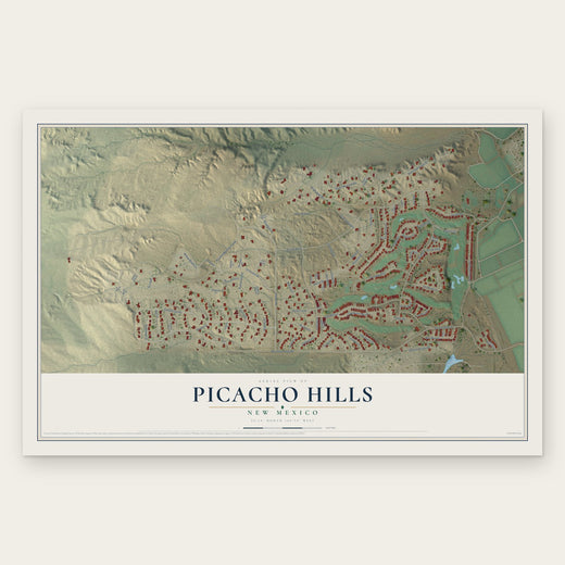 Picacho Hills, New Mexico map print, the full design