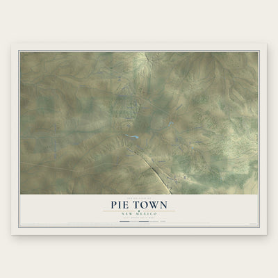 Pie Town, New Mexico map print, the full design
