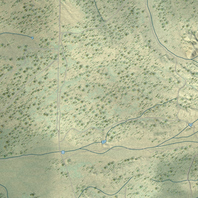 Close-up of the map of Pie Town, New Mexico print showing street and building detail