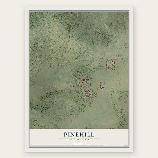 Pinehill, New Mexico map print, the full design