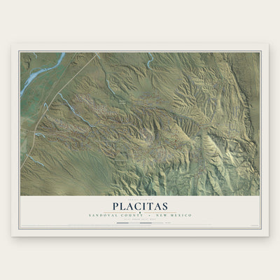 Placitas, Sandoval County, New Mexico map print, the full design