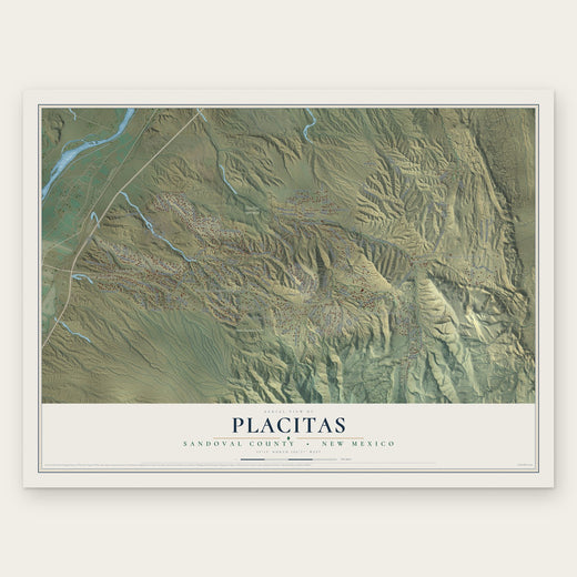 Placitas, Sandoval County, New Mexico map print, the full design