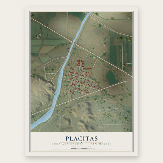 Placitas, Doña Ana County, New Mexico map print, the full design
