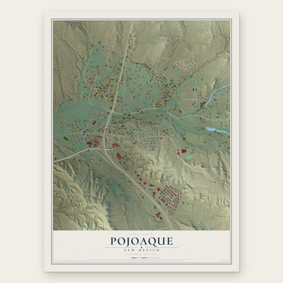 Pojoaque, New Mexico map print, the full design