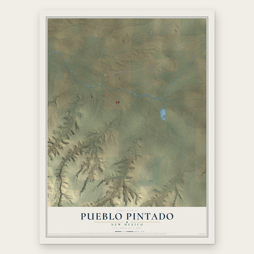 Pueblo Pintado, New Mexico map print, the full design