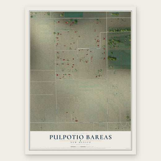Pulpotio Bareas, New Mexico map print, the full design