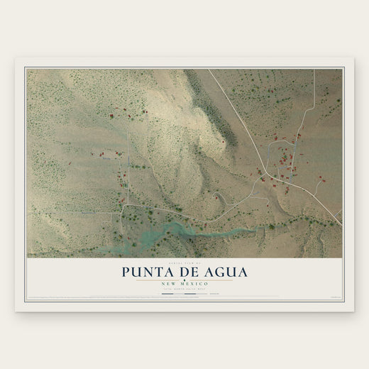Punta de Agua, New Mexico map print, the full design
