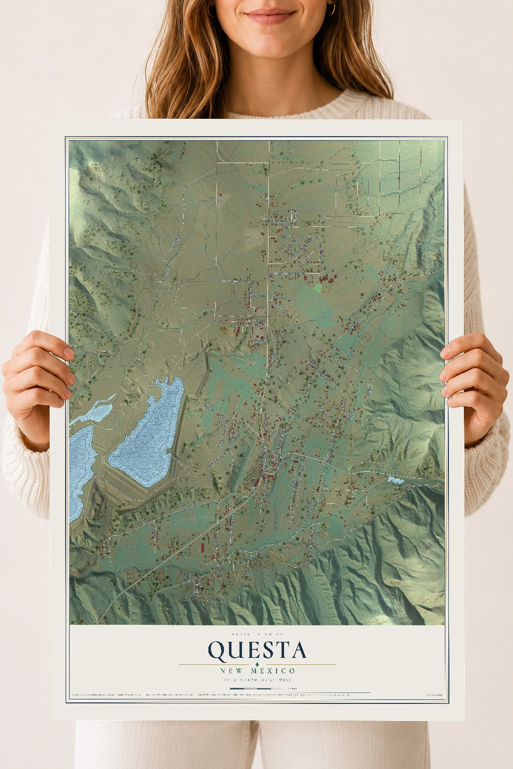 Map of Questa, New Mexico, 18 x 24 inch unframed archival matte print