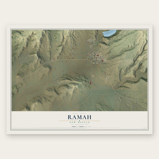 Ramah, New Mexico map print, the full design