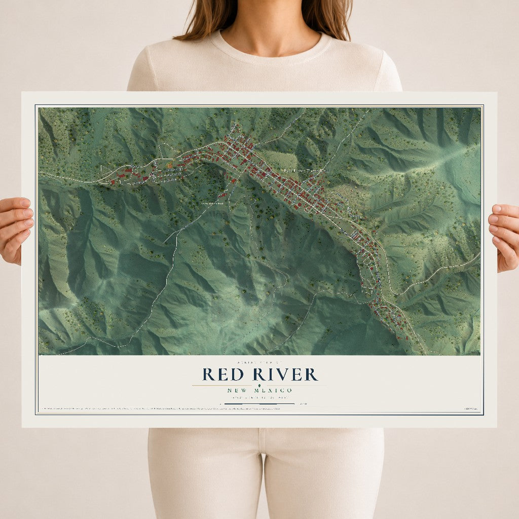 Map of Red River, New Mexico, 18 x 24 inch unframed archival matte print