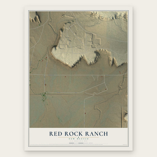 Red Rock Ranch, New Mexico map print, the full design