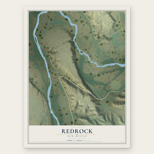 Redrock, New Mexico map print, the full design